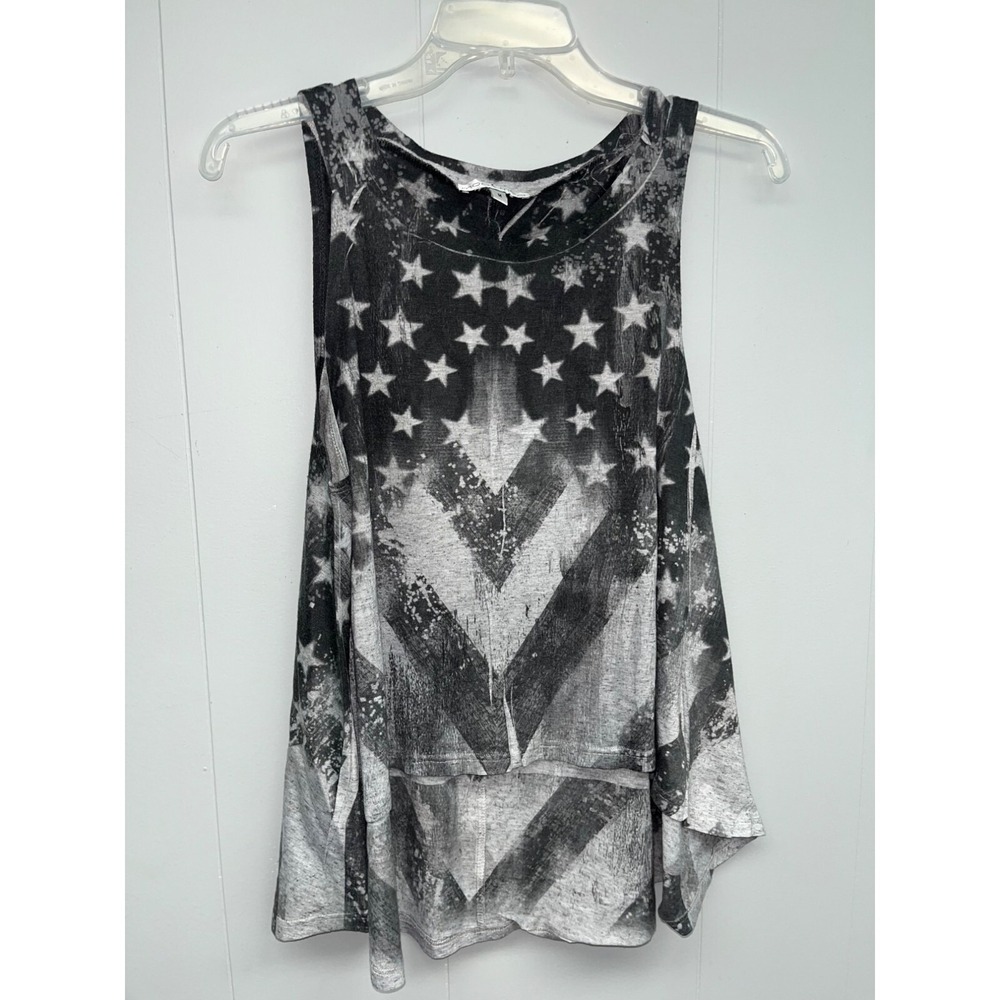 Moa Moa American Flag Womens High Low‎ Tank Size Medium